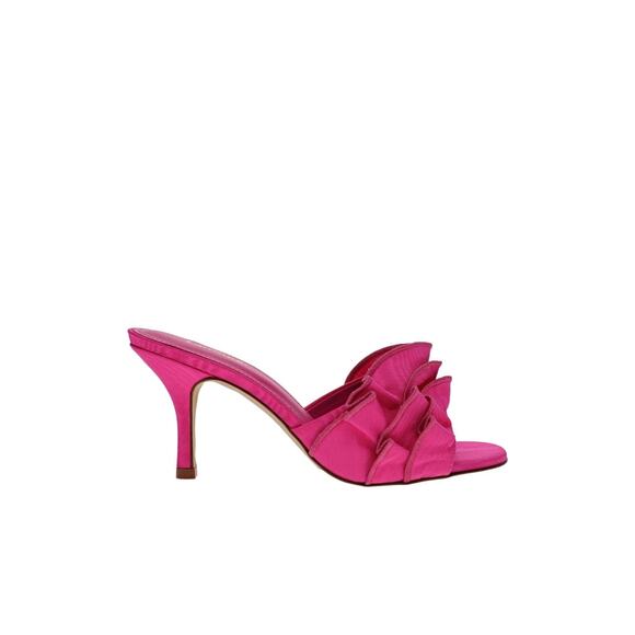 Larroudé Colette Ruffle Slide Sandal Magenta Pink Women’s Size 11 - Picture 10 of 12